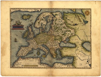 Kaart van Europa door Abraham Ortelius door Abraham Ortelius